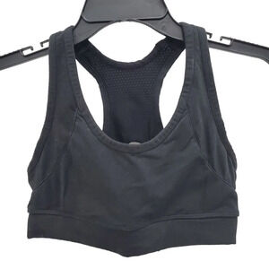 Bally Total Fitness Vintage‎ Black Pull On Wireless Racerback Sports Bra M (34)